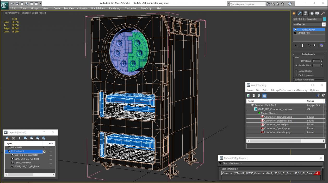 3D KBMS USB Connector model