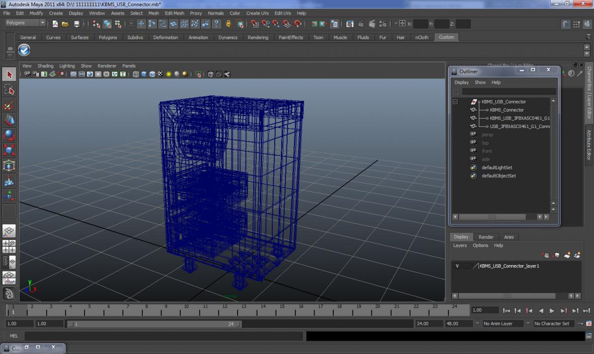 3D KBMS USB Connector model