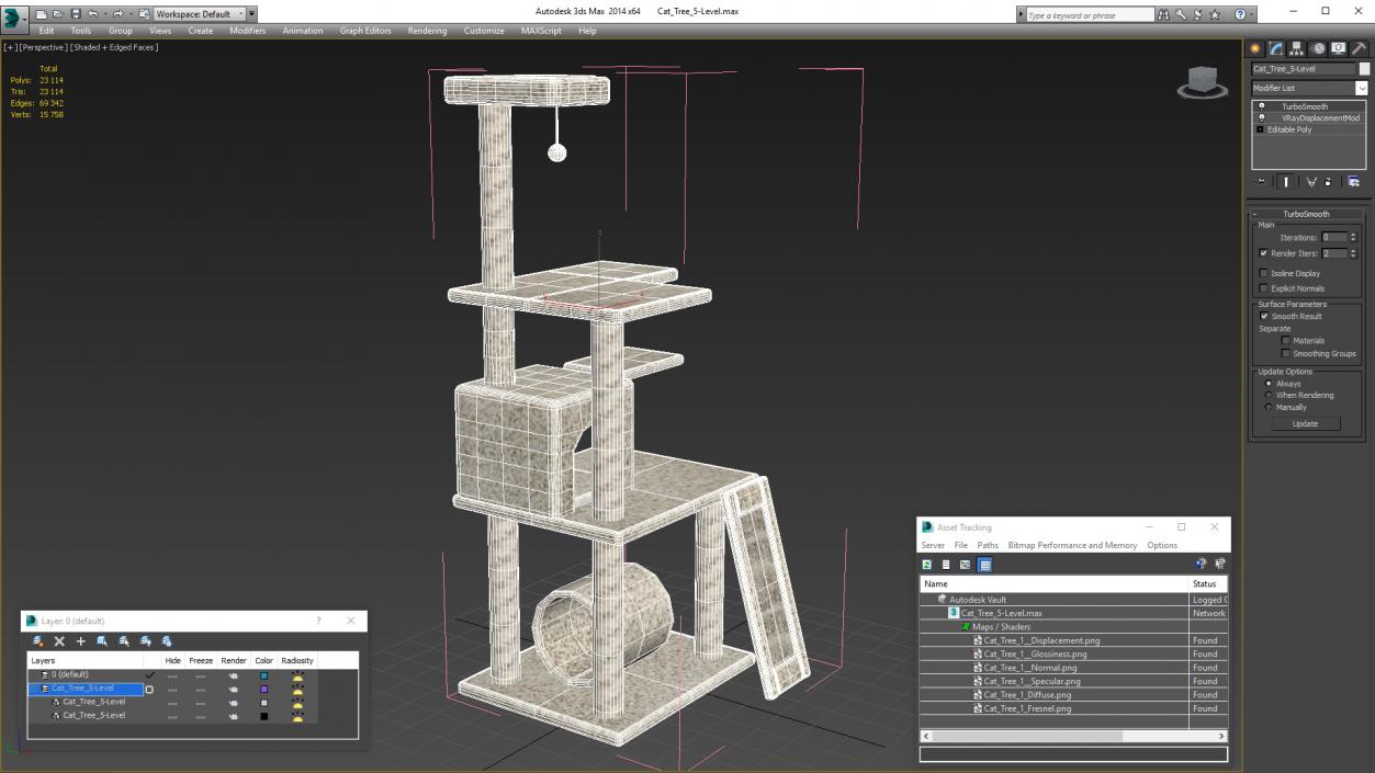 3D Cat Tree 5-Level