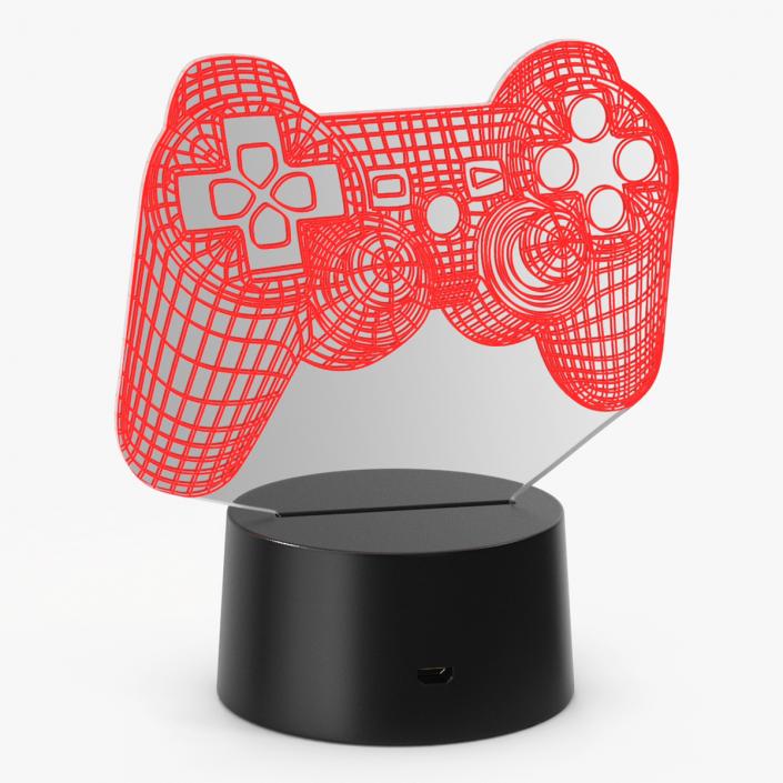 3D model Illusion Lamp Gamepad Red