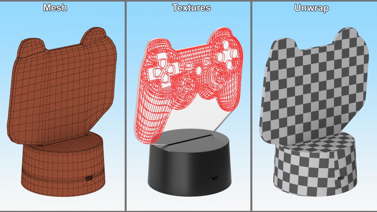 3D model Illusion Lamp Gamepad Red