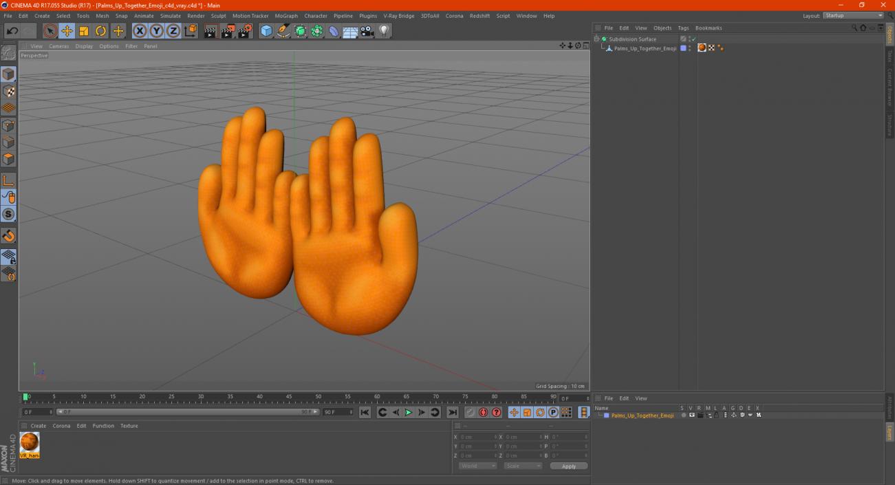 3D Palms Up Together Emoji model