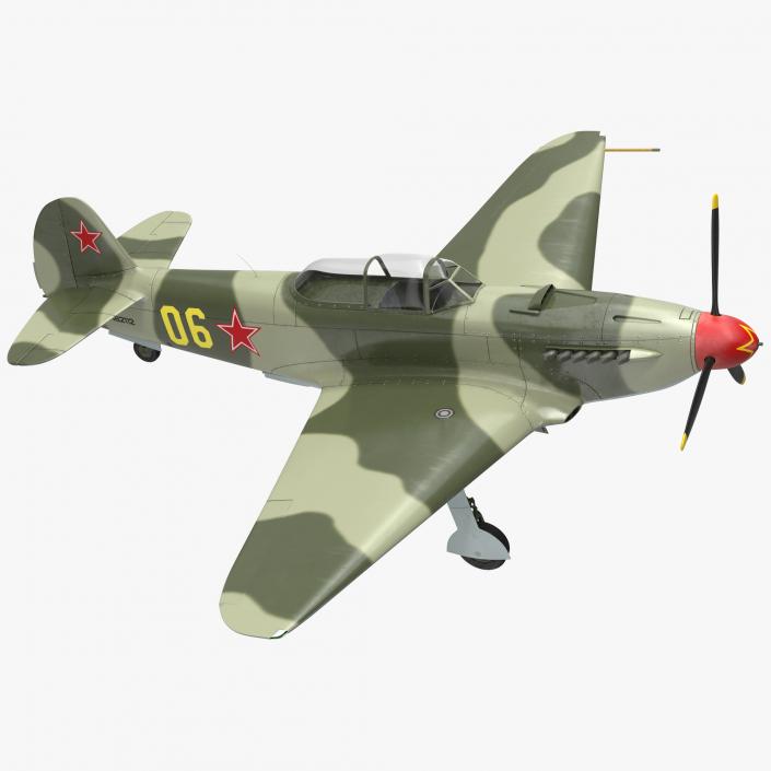 Soviet WWII Fighter Aircraft Yak-9 3D model