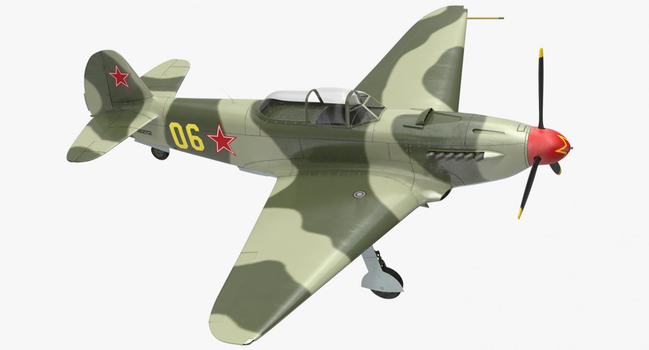 Soviet WWII Fighter Aircraft Yak-9 3D model