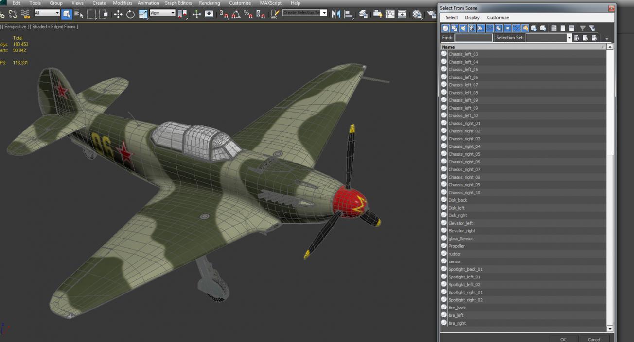 Soviet WWII Fighter Aircraft Yak-9 3D model