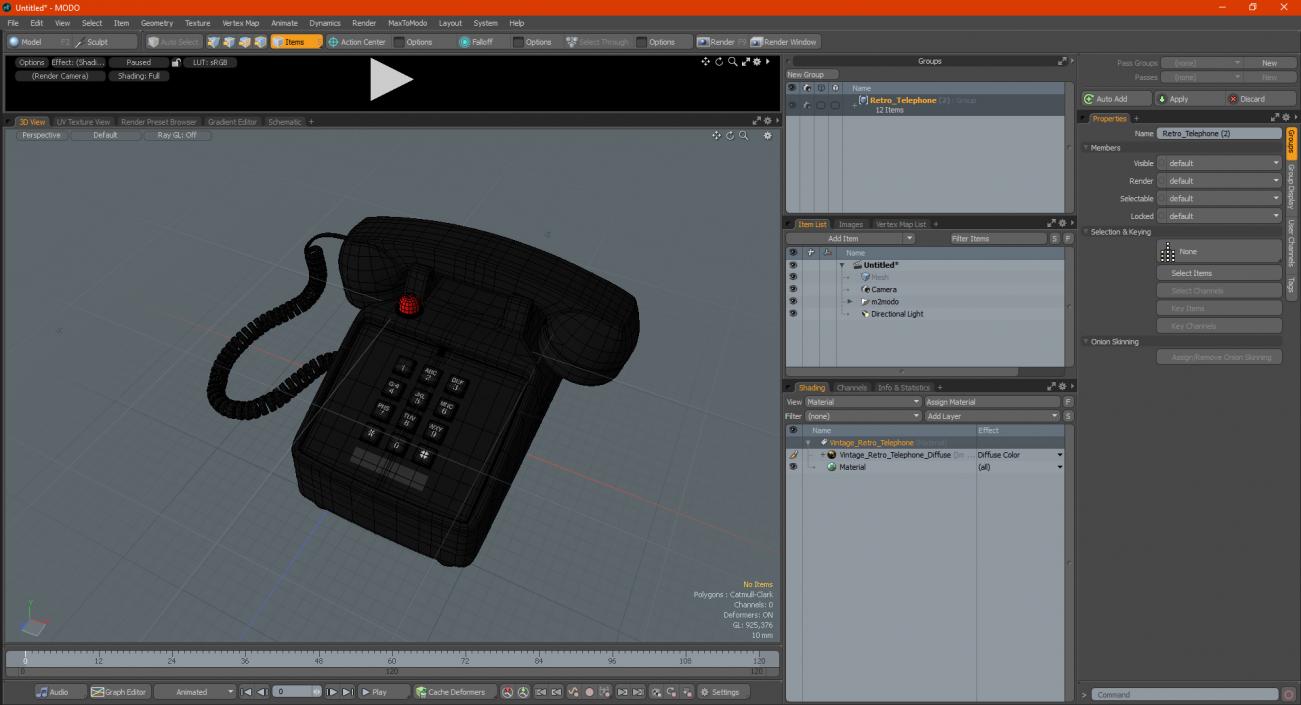 3D model Retro Telephone