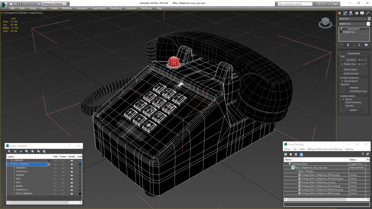 3D model Retro Telephone