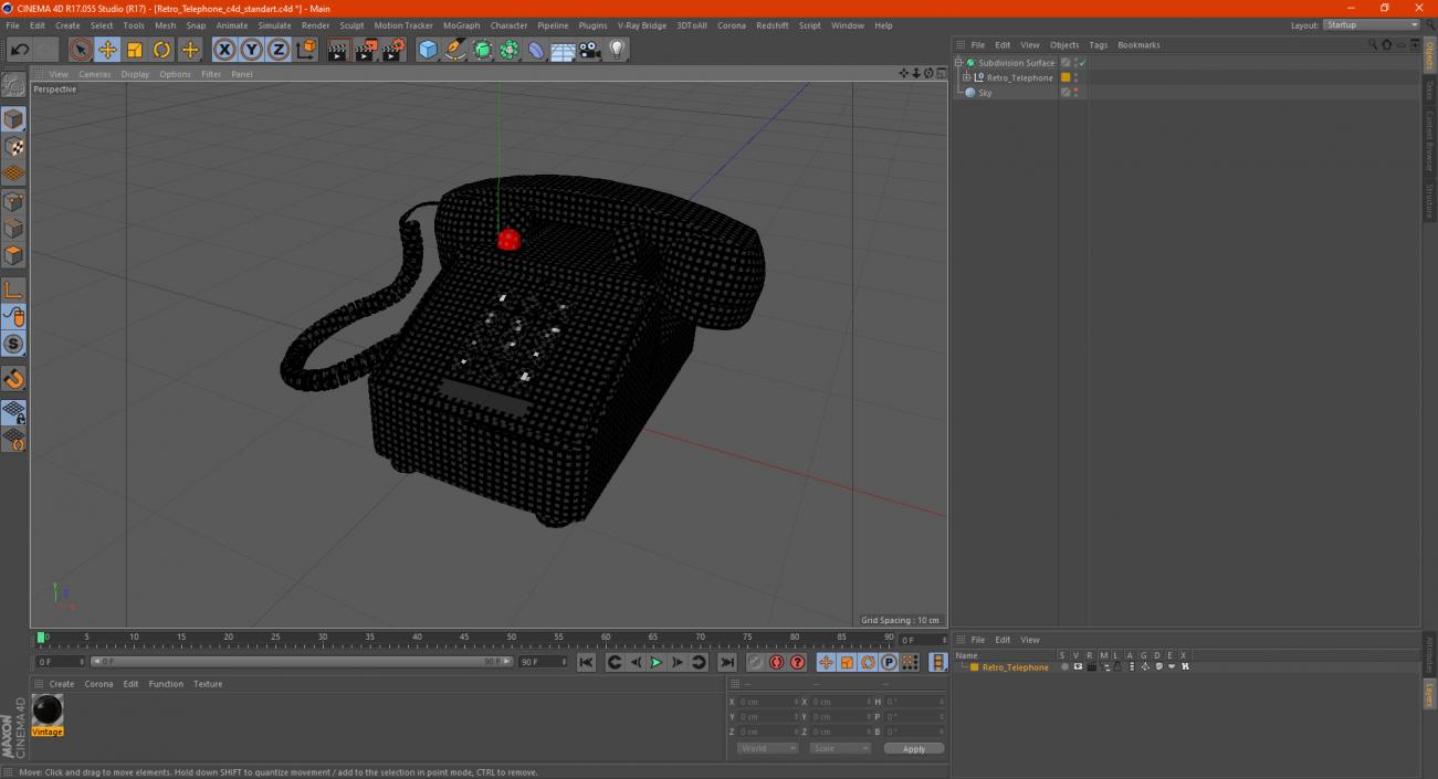 3D model Retro Telephone