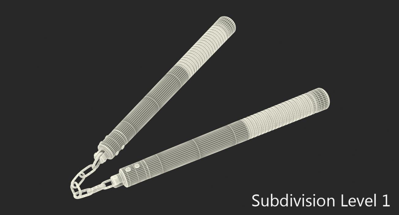 3D Karate Sticks model