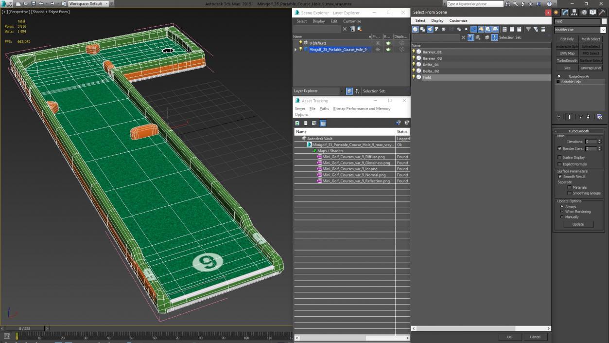 Minigolf 35 Portable Course Hole 9 3D model