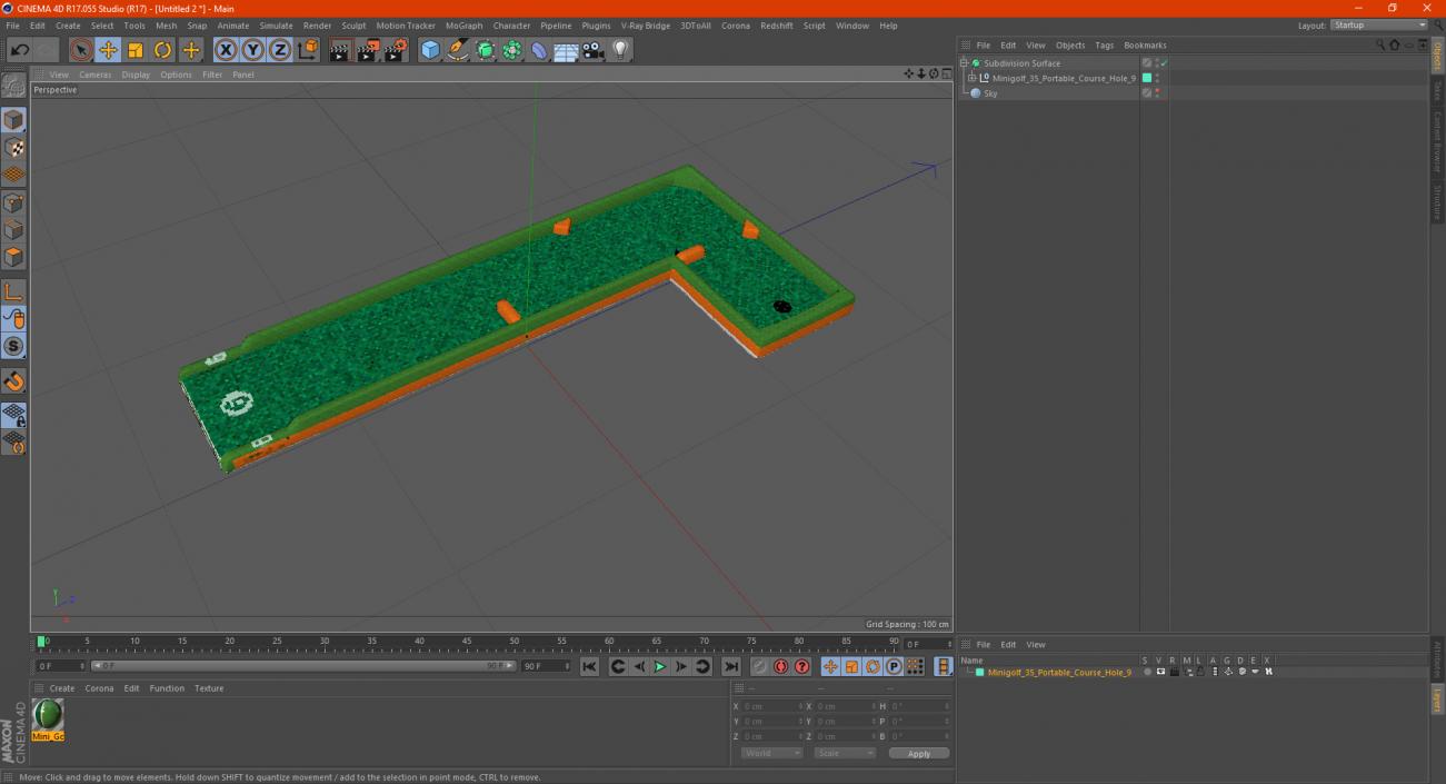 Minigolf 35 Portable Course Hole 9 3D model