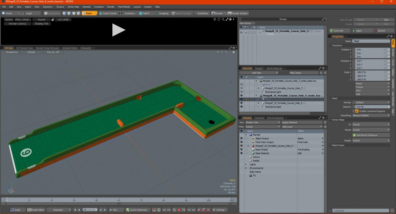 Minigolf 35 Portable Course Hole 9 3D model