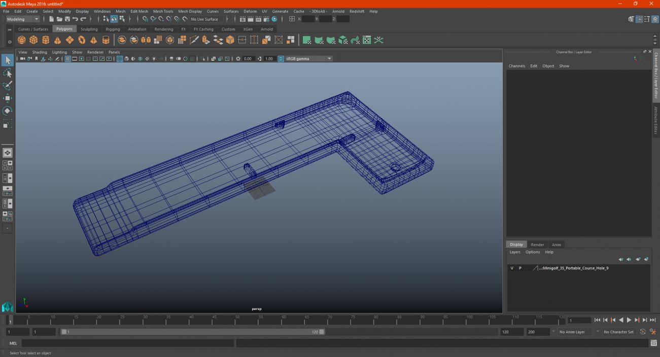 Minigolf 35 Portable Course Hole 9 3D model