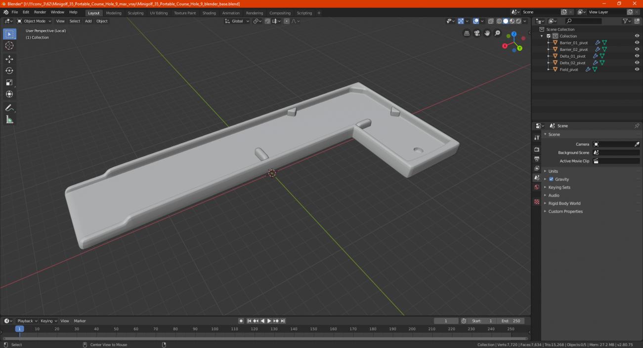 Minigolf 35 Portable Course Hole 9 3D model