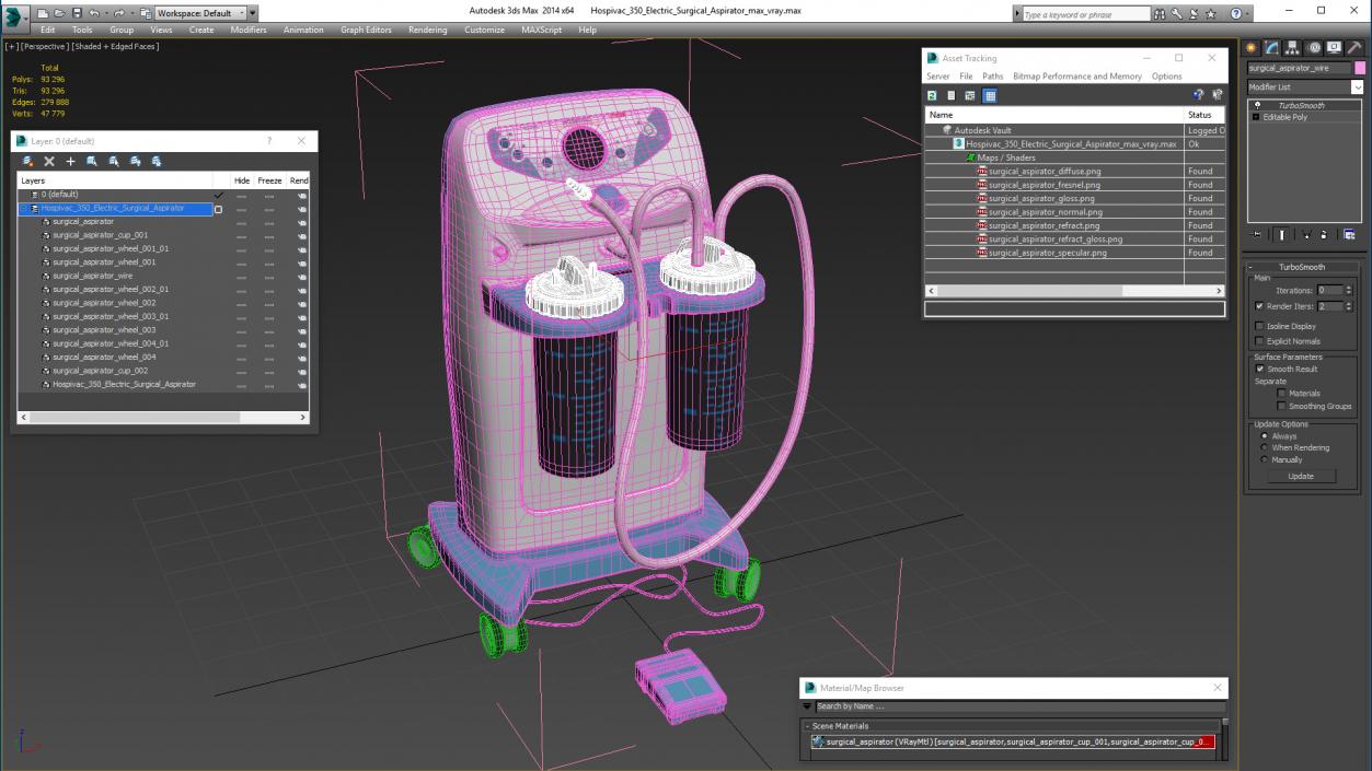 3D model Hospivac 350 Electric Surgical Aspirator