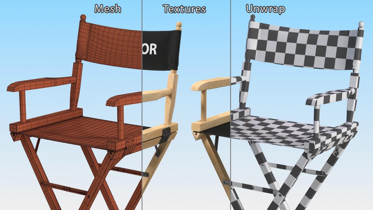 Tall Director Chair 3D model