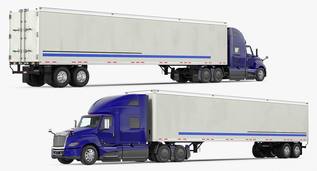 International LT625 with Semi Trailer 3D