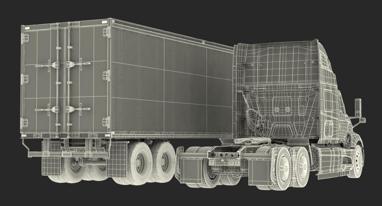 International LT625 with Semi Trailer 3D