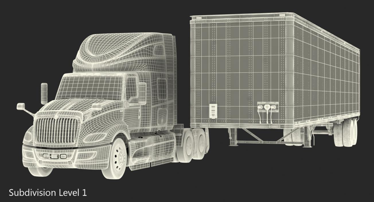 International LT625 with Semi Trailer 3D