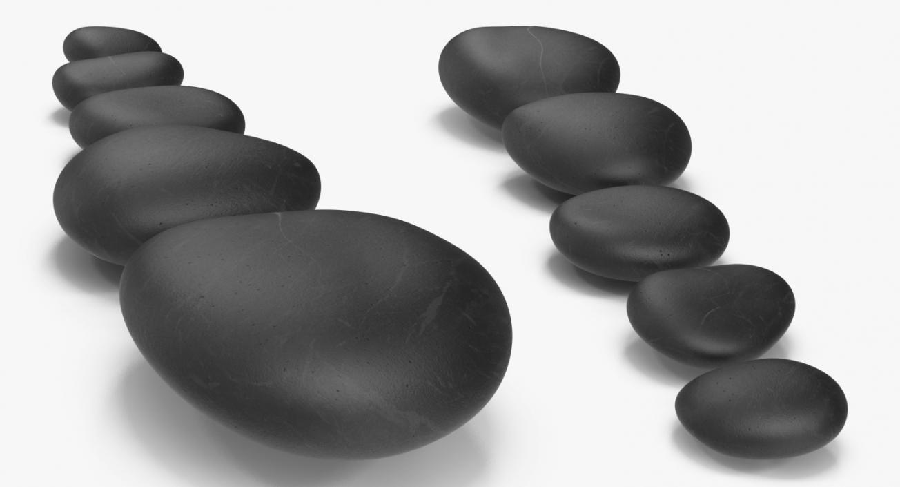 3D Black Stones Set