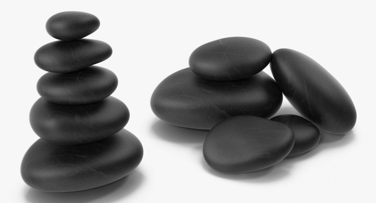 3D Black Stones Set