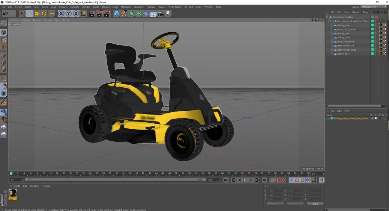 Riding Lawn-Mower Cub Cadet 3D