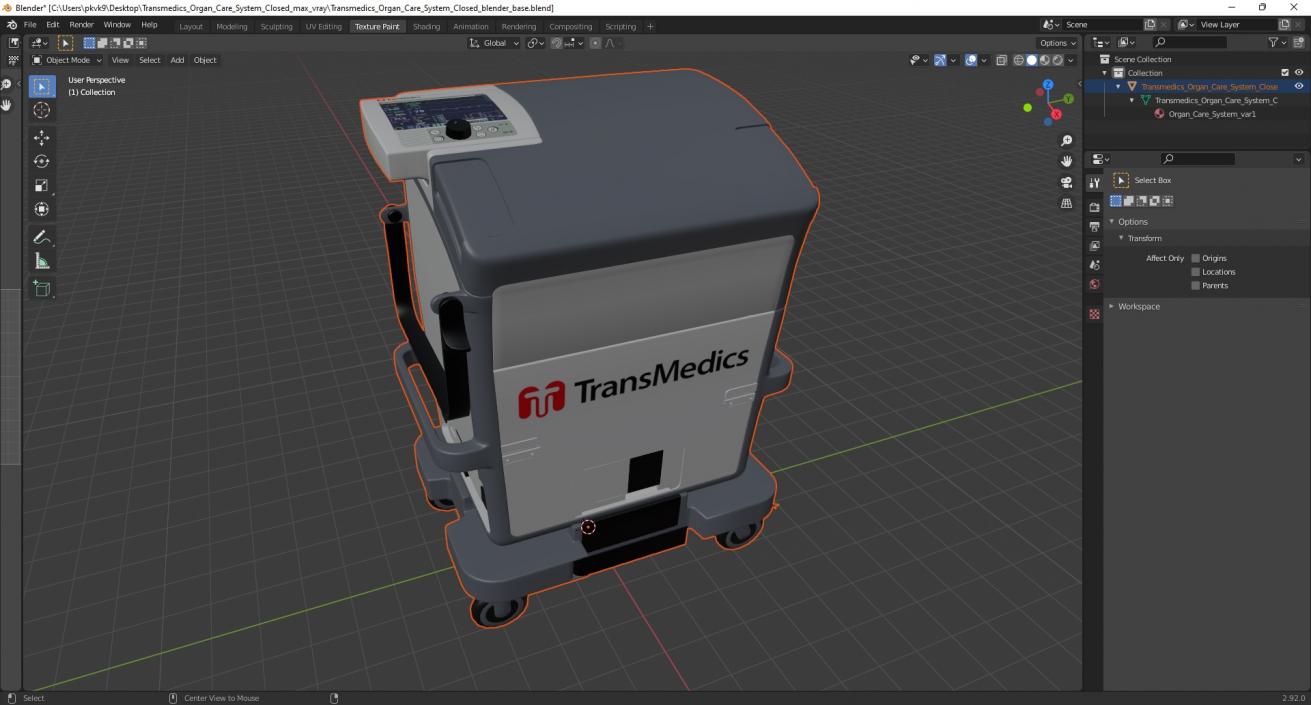 3D Transmedics Organ Care System Closed