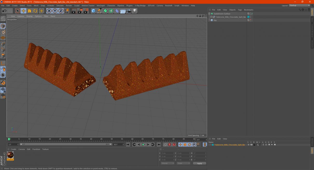 Toblerone Milk Chocolate Split Bar 3D model