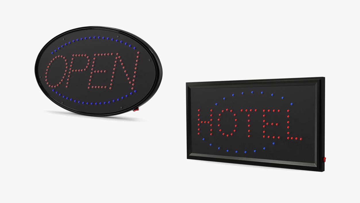 3D Light Sign Boards Collection model