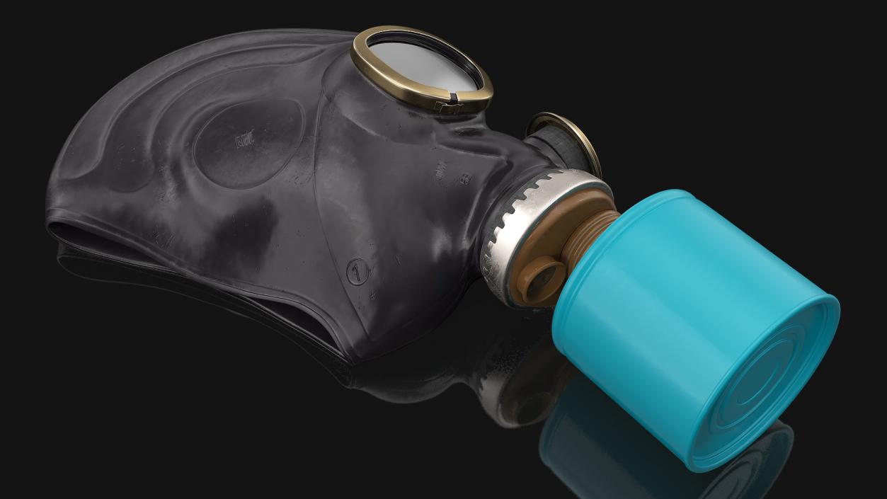 Gas Mask Lying 3D model