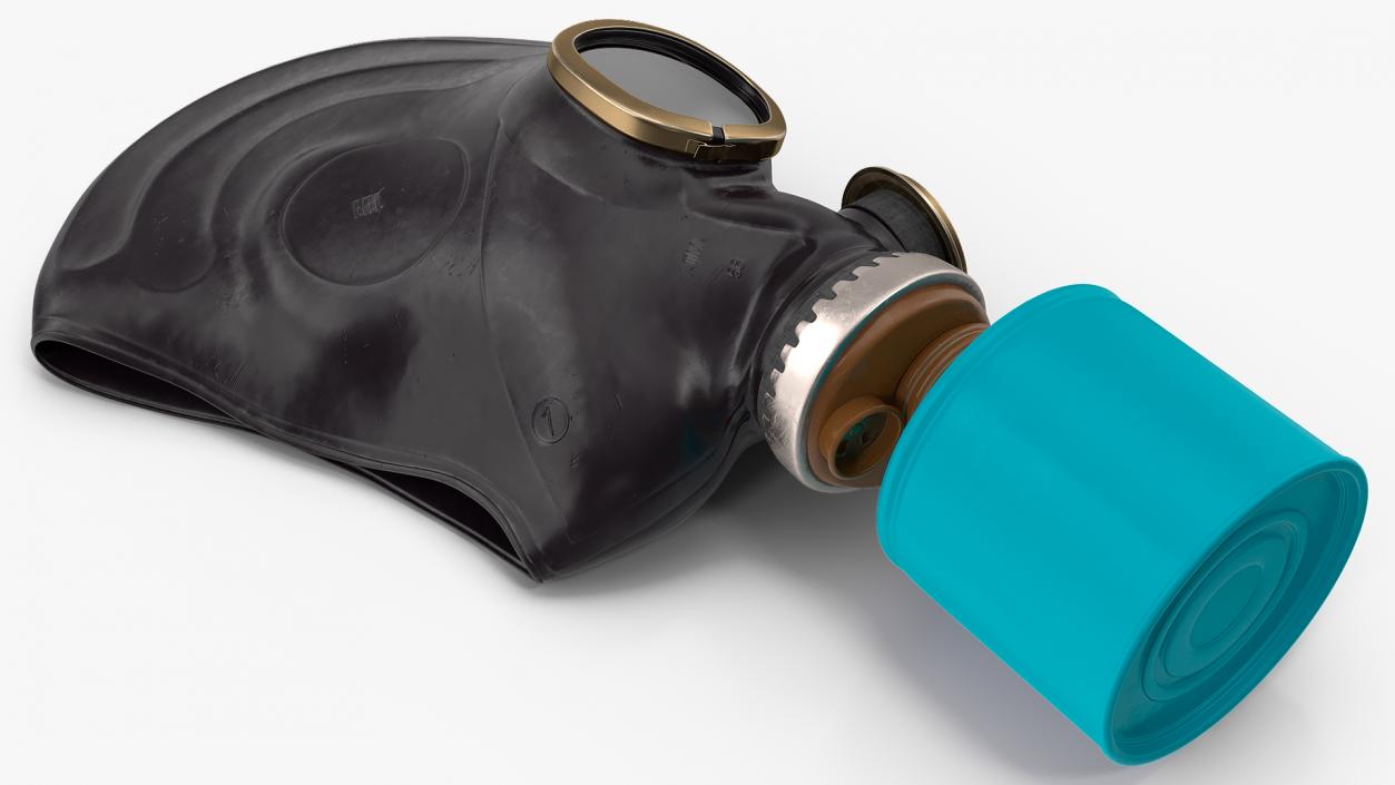 Gas Mask Lying 3D model