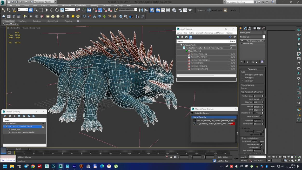 The Fantasy Creature Basilisk 3D model