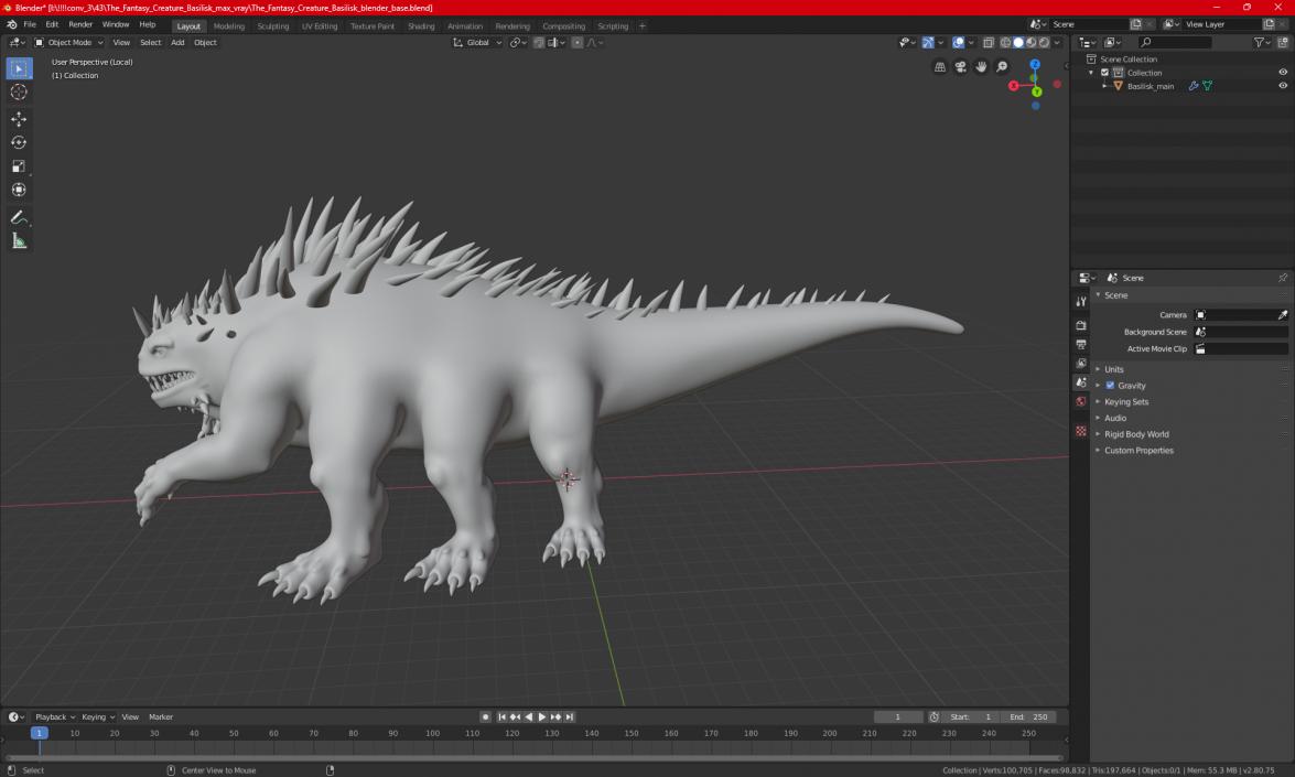 The Fantasy Creature Basilisk 3D model