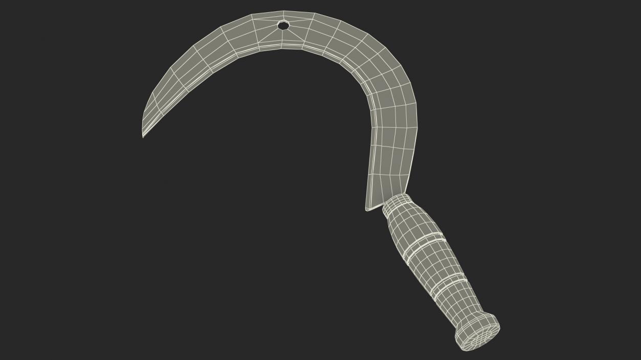 Hand Sickle Rusty 3D