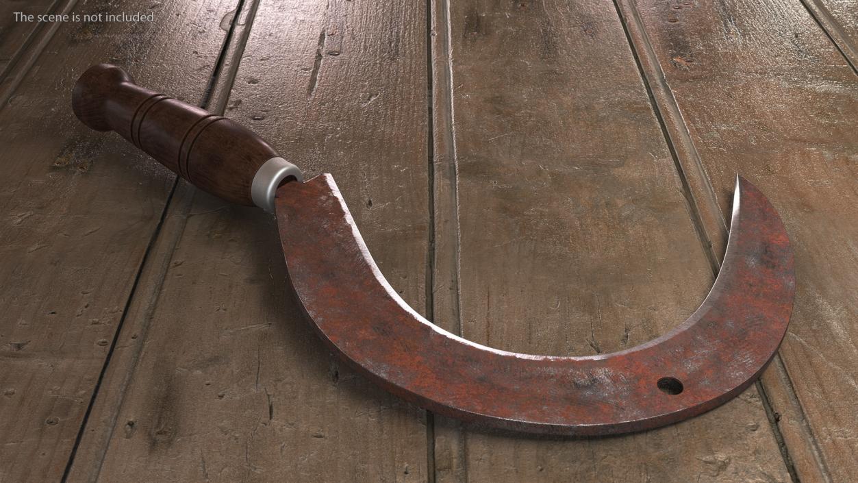 Hand Sickle Rusty 3D