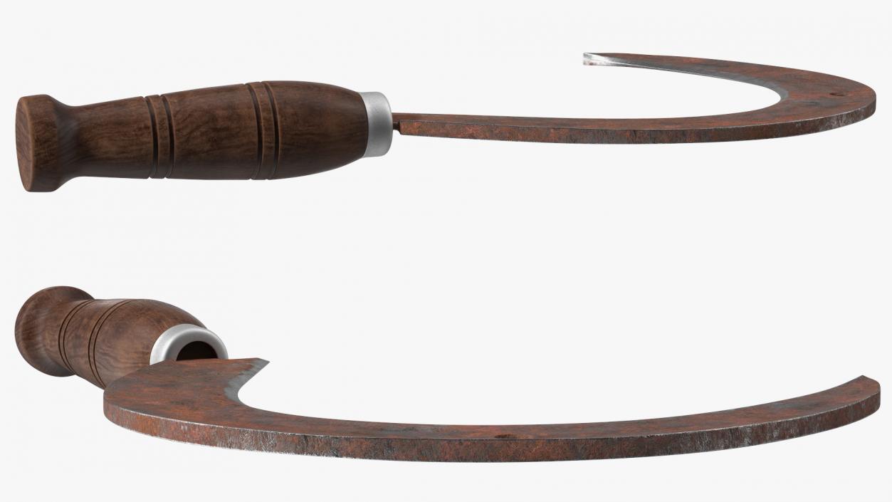 Hand Sickle Rusty 3D