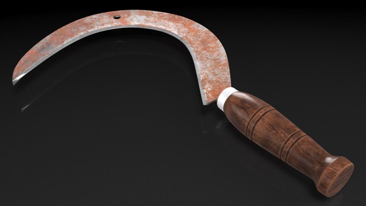 Hand Sickle Rusty 3D