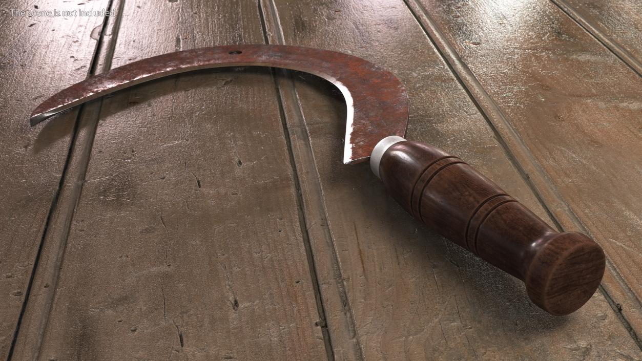 Hand Sickle Rusty 3D