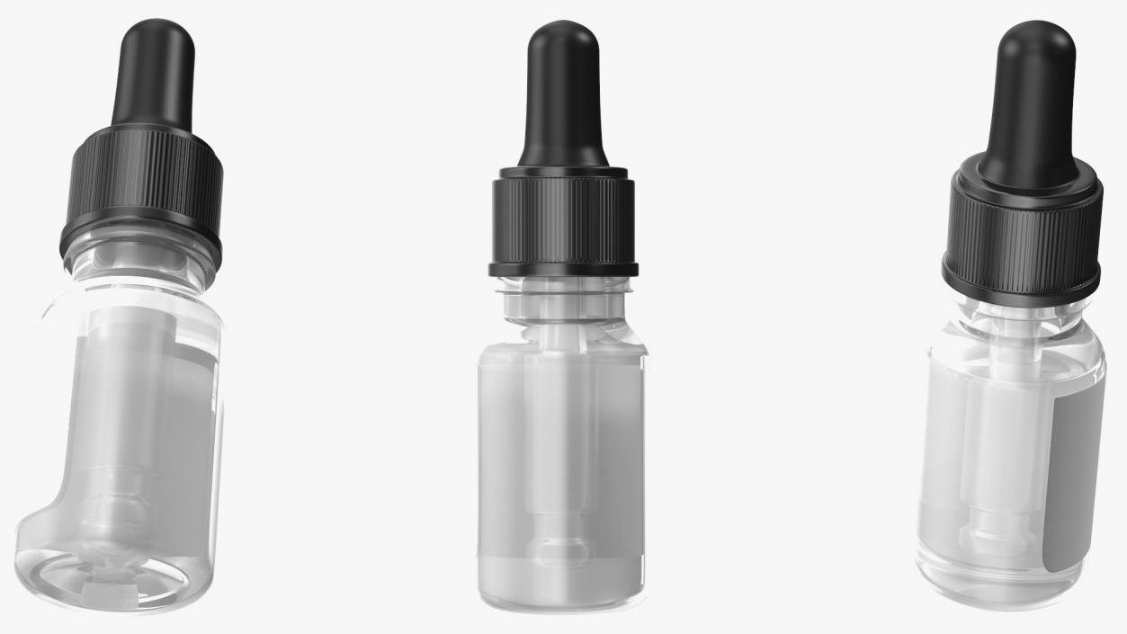 3D model Clear Glass Dropper Bottle 5ml