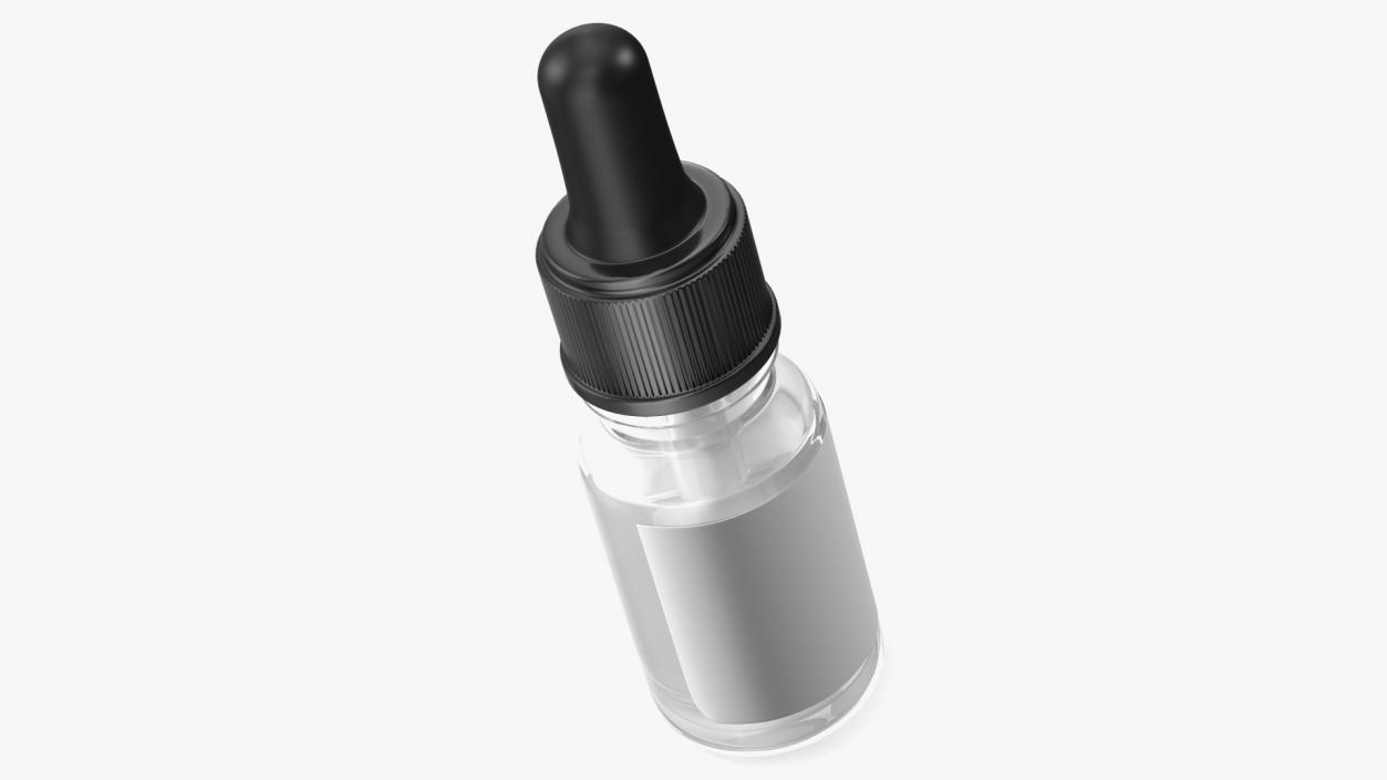 3D model Clear Glass Dropper Bottle 5ml