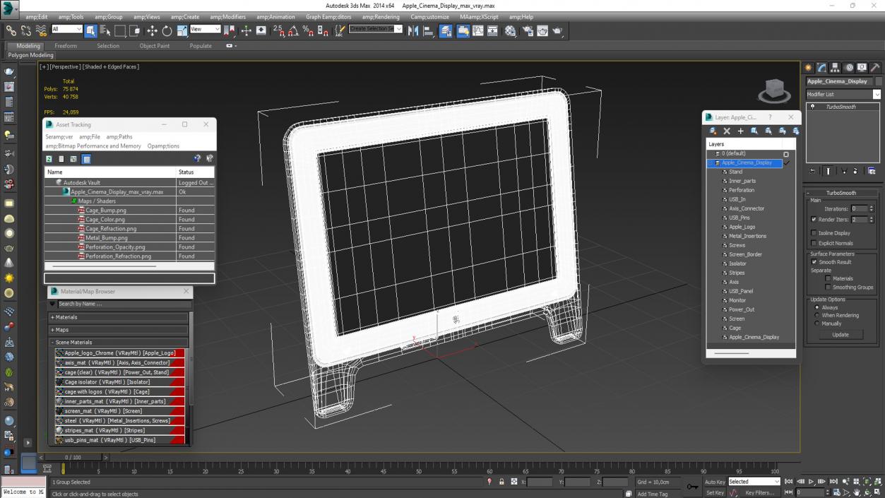 3D model Apple Cinema Display