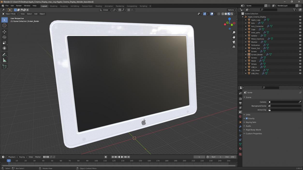 3D model Apple Cinema Display