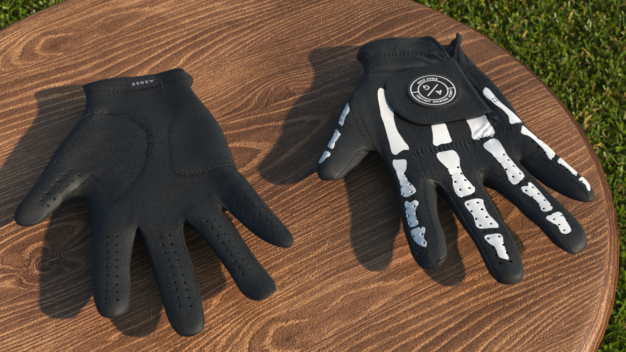 Lying Black Asher Premium Golf Gloves 3D