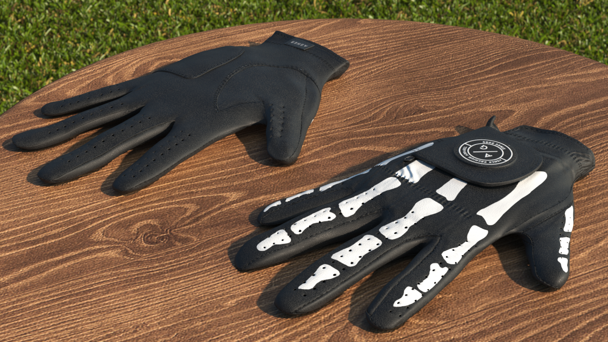 Lying Black Asher Premium Golf Gloves 3D