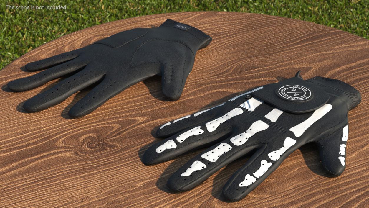 Lying Black Asher Premium Golf Gloves 3D