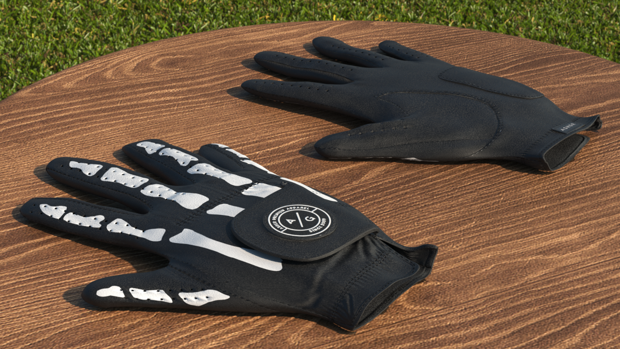 Lying Black Asher Premium Golf Gloves 3D