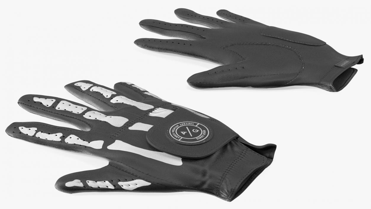 Lying Black Asher Premium Golf Gloves 3D