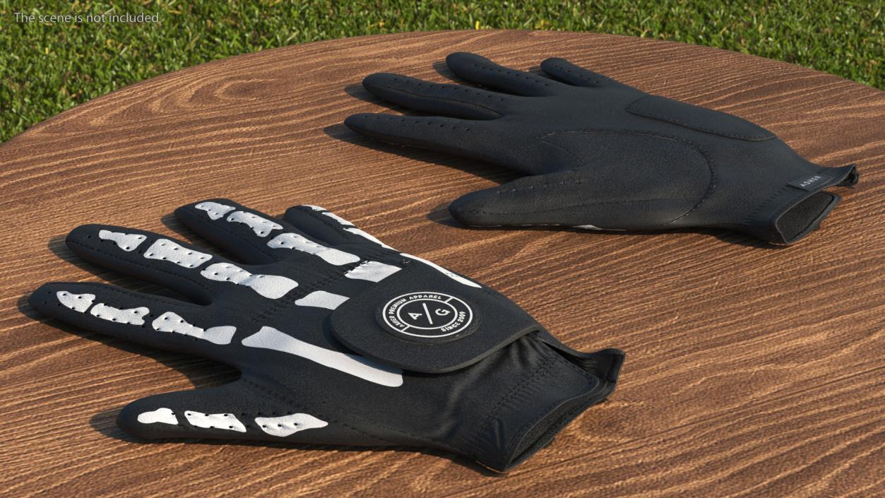 Lying Black Asher Premium Golf Gloves 3D