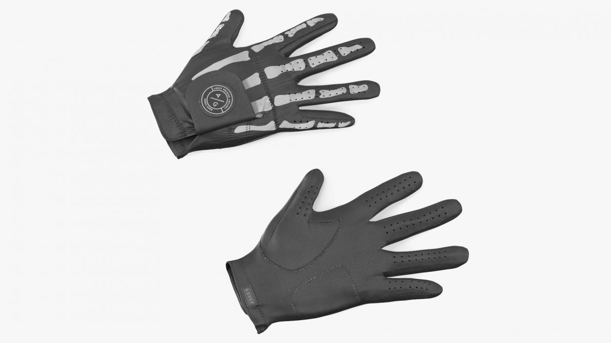 Lying Black Asher Premium Golf Gloves 3D