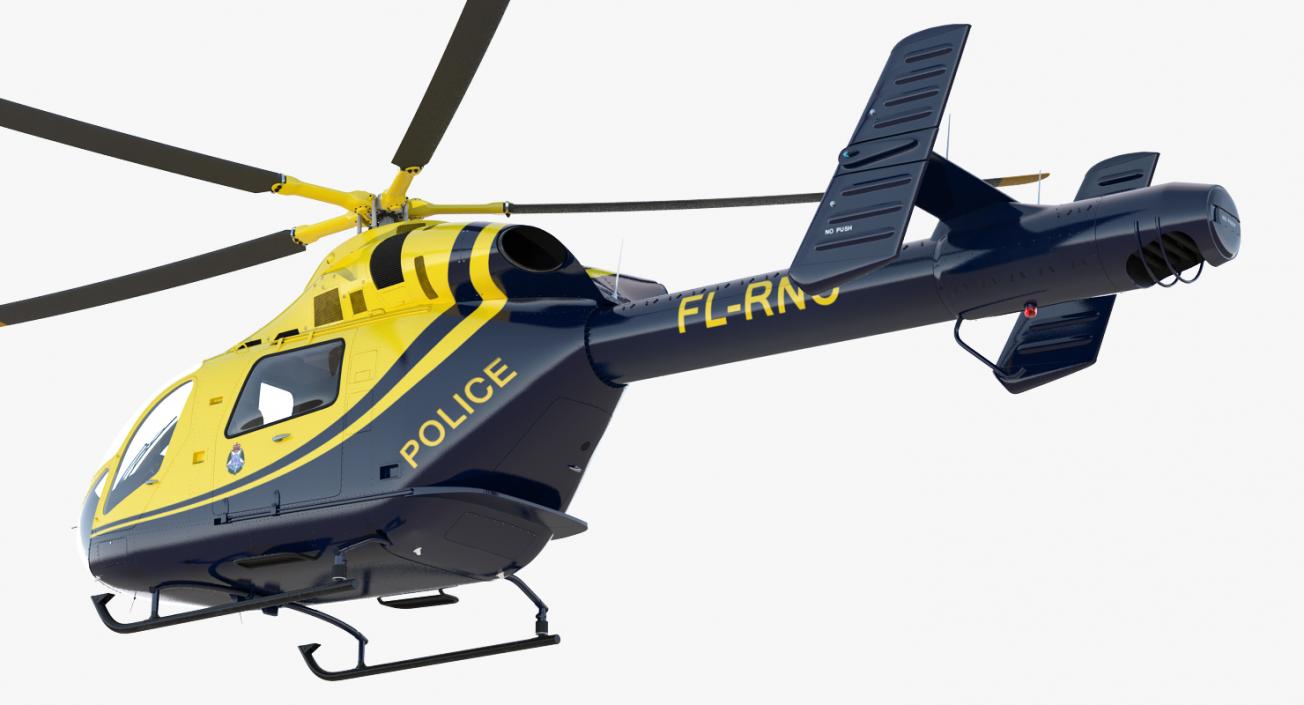 3D model Police Helicopter MD 902 Explorer Rigged